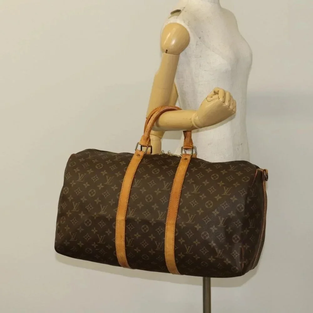 LOUIS VUITTON Monogram Keepall Bandouliere 50 Boston Bag M41416 LV Auth 136941 - Picture 3 of 16